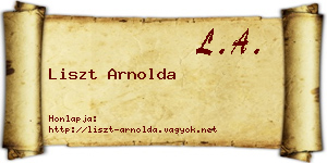 Liszt Arnolda névjegykártya